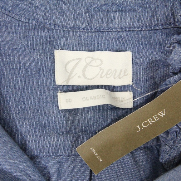 J Crew Chambray Shirt New Women Button Front sz 00 Long Sleeves - Picture 4 of 8